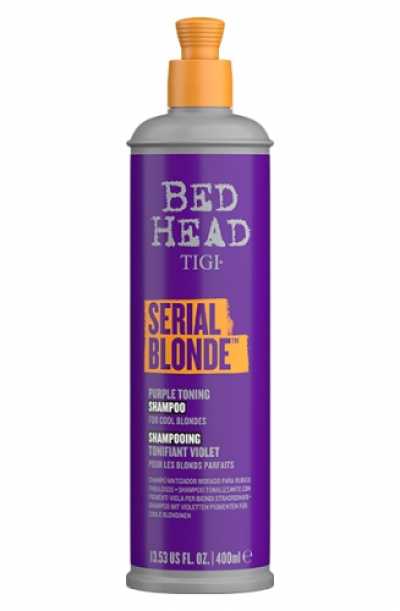 Bed Head by TIGI Serial Blonde Purple Shampoo mit violetten Pigmenten für coole Blondinen 400ml
